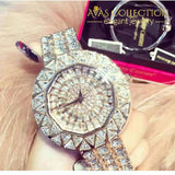 Iced Out Luxury Women's Watch in Silver/ Gold - Avas Collection