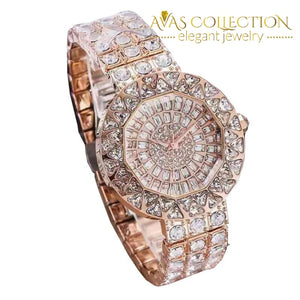 Iced Out Luxury Women's Watch in Silver/ Gold - Avas Collection