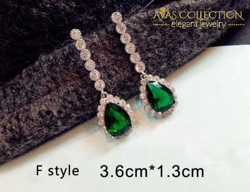 Cascade Stone Earrings in Green