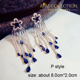 Luxury Royal Blue Earrings Collection Drop