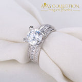 2Ct  Solid 925 Sterling Silver Wedding Ring Set/ - Avas Collection