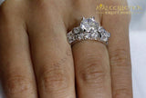 2 Ct Solid Sterling 925 Silver 2-Pcs  Vintage Style Wedding Ring Set/ High Polished - Avas Collection