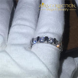 Handmade 5Mm 10K White Gold Filled Eternity Band Engagement Rings