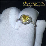 Heart Lovers Ring Yellow Stone Engagement Rings