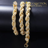 Hip Hop Full Iced Out 8Mm 22Inch Rope Chain Necklace Twisted Necklaces