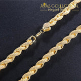 Hip Hop Full Iced Out 8Mm 22Inch Rope Chain Necklace Twisted Necklaces
