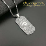 King Crown Pendant Necklace Iced Out With 3Mm Box Chain N1396 Necklaces