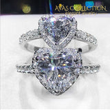 New 2019 Sparkling Cute Luxury Heart Shape Ring Multi Colors 6 / White 6Mm Cz Rings