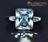 Big Austrian Crystal Princess Cut Stone Ring Engagement Rings