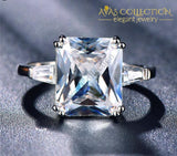 Big Austrian Crystal Princess Cut Stone Ring Engagement Rings