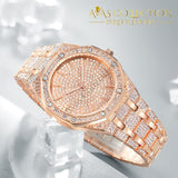 2019 Luxury Design Quartz Diamond Watch For Men Iced Out Rose Gold 7 Watches