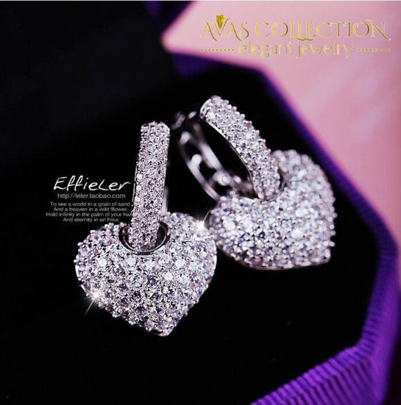 Luxury Heart Earrings - Avas Collection