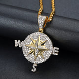 Iced Out Miami Cuban Compass Rock 2cm Pendant Bling Set