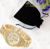 Iced Out Hip Hop Gold 8Mm 8.26 Cz Bracelet Watch Set Jewelry Gift Watch Sets