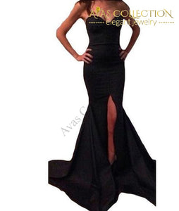Black/ Red Sexy Wrapped Chest Symmetric Long Party Dress - Avas Collection