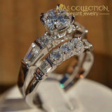2Pcs/lot Engagement Ring/ Wedding Ring Set 10 Rings