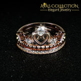 Crown Ring set for Women Rose Gold Filled - Avas Collection