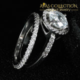 925 Silver Couple Rings Wedding Rings Simulated Diamonds Round Cut - Avas Collection