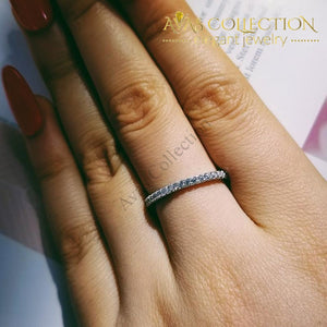 Solid 925 Sterling Silver Eternity Ring Band Wedding Bands