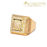 Bling Iced Out Mens Ring 7 / Gold Rings