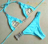 Luxury Rhinestone Swimsuit Shiny Waist Swimwear Sexy Summer Bikini - Avas Collection