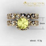 New Arrival 14K Yellow Gold Filled Lovers Ring Ser Engagement Rings