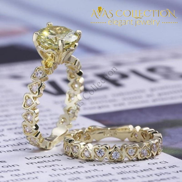 New Arrival 14K Yellow Gold Filled Lovers Ring Ser Engagement Rings