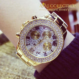 Crystal Quartz Women's Watch Silver/ Gold - Avas Collection