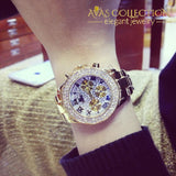 Crystal Quartz Women's Watch Silver/ Gold - Avas Collection
