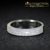 Solid 925 Sterling Silver Luxury Eternity Band Ring - Avas Collection