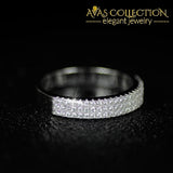 Solid 925 Sterling Silver Luxury Eternity Band Ring - Avas Collection