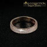 Solid 925 Sterling Silver Eternity Ring Engagement Rose Gold Rings