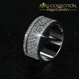Luxury Solid 925 Sterling Silver Eternity Rings In 18K White Gold Simulated Diamonds 4 / R4576S