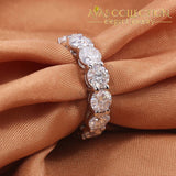 Luxury Solid 925 Sterling Silver Eternity Rings In 18K White Gold Simulated Diamonds Wedding Bands