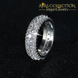 Luxury Solid 925 Sterling Silver Eternity Rings In 18K White Gold Simulated Diamonds 4 / R4572S
