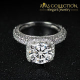 Luxury Vintage 925 Sterling Silver Ring Simulated Diamonds Rings
