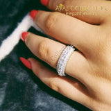 Solid Luxury Hot 925 Sterling Silver Eternity  Ring - Avas Collection