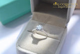 1 Carat Engagement Ring 18k White Gold FIlled - Avas Collection