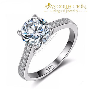 1 Carat Engagement Ring 18k White Gold FIlled - Avas Collection