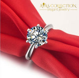 Romantic 2.7Ct Synthetic Diamonds Wedding Ring set/ White Gold Color - Avas Collection