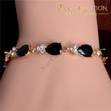 Shuangr Hot Gold Color Beautiful Waterdrop Austrian Crystal Bracelet For Women Wedding Party Jewelry
