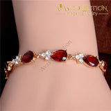 Shuangr Hot Gold Color Beautiful Waterdrop Austrian Crystal Bracelet For Women Wedding Party Jewelry