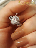 Water Drop Promise Ring/ Wedding Set Pear Cut Engagement Rings