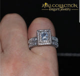 14Kt White Gold Filled Wedding Ring Set Rings
