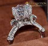 3 Carat Engagement  Ring 10k White Gold Filled - Avas Collection