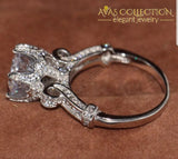 3 Carat Engagement  Ring 10k White Gold Filled - Avas Collection