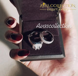 Gorgeous Halo Engagement Ring Set - Avas Collection