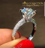 New Solitaire Luxury Round Shape Double Row Ring Rings