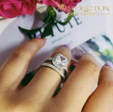 5 Ct Cushion Cut Engagement Ring Set Rings