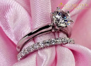 Luxury Quality 2 Carat Sona Diamonds Bridal Set Engagement Rings
